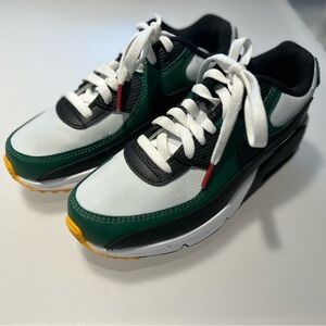 Nike Air Max 90 Leather Green & Black Sneakers US 4Y